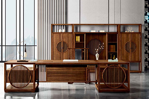 2019草莓视频污片新款实木总裁大班台-圆意系列