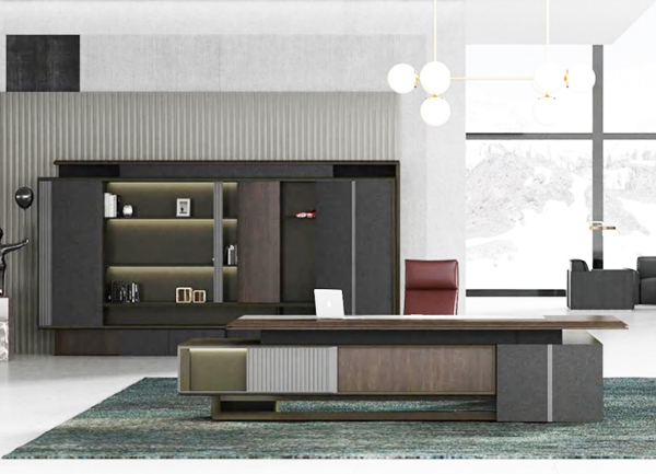 2021-商务总裁办公大班台-草莓视频污片家具-风云系列